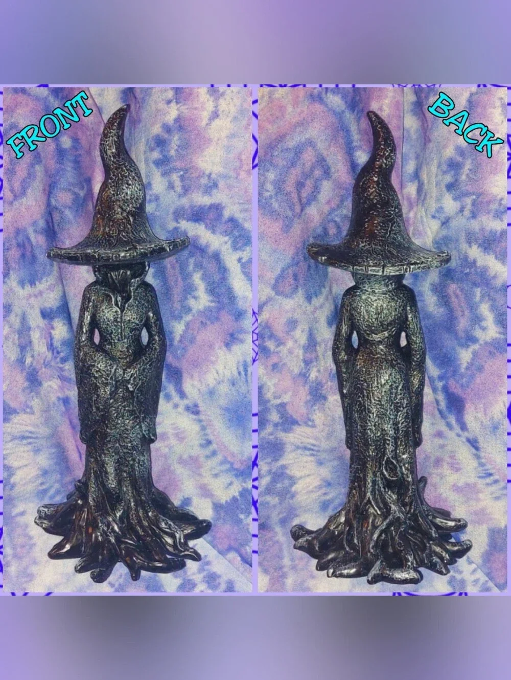 Unknown brand Black & Gray Witch Figurine Resin Statue 12